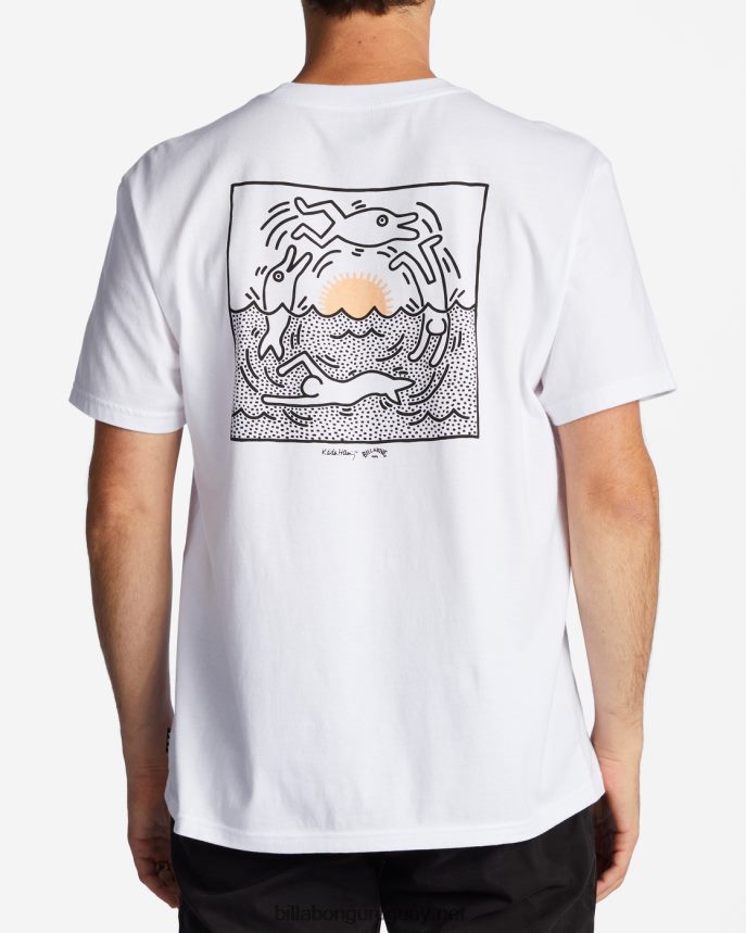 keith haring ciclo og camiseta lavada de onda hombres blanco DR6844228 Billabong