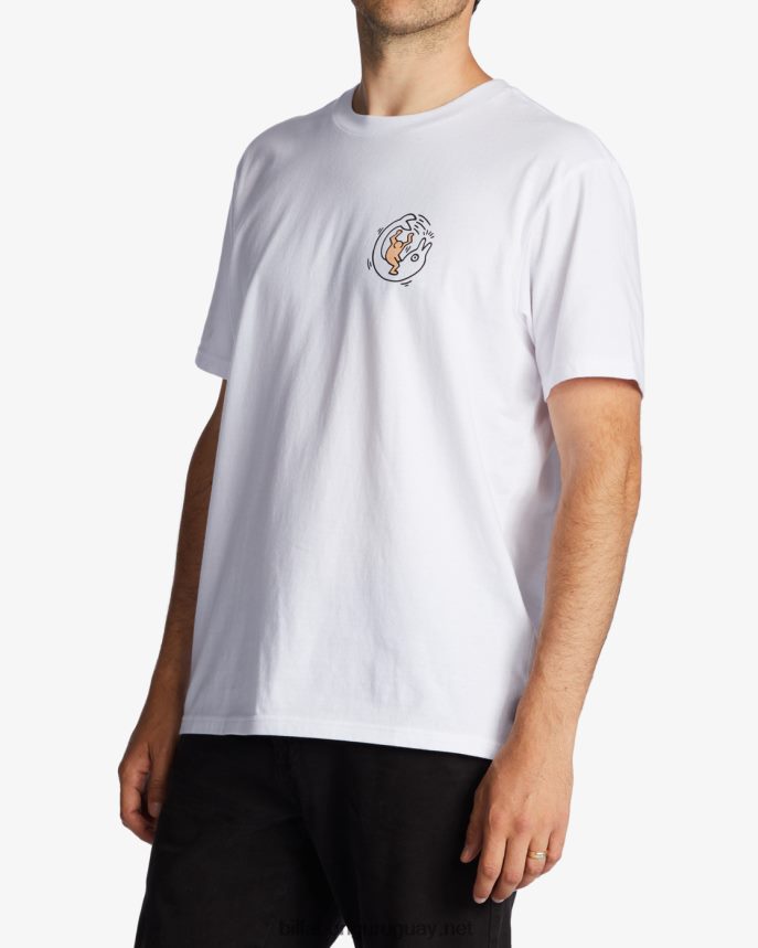 keith haring ciclo og camiseta lavada de onda hombres blanco DR6844228 Billabong