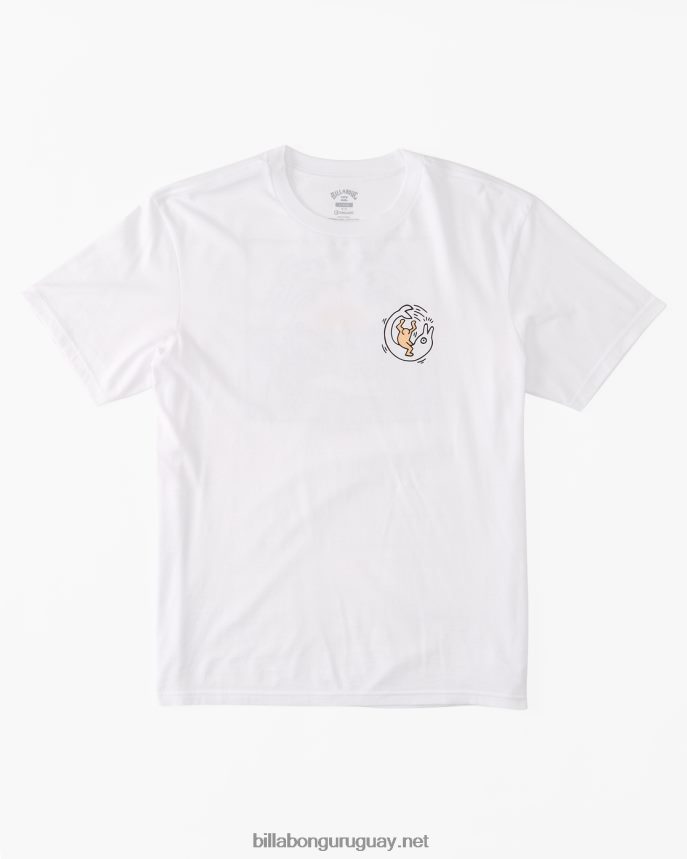keith haring ciclo og camiseta lavada de onda hombres blanco DR6844228 Billabong