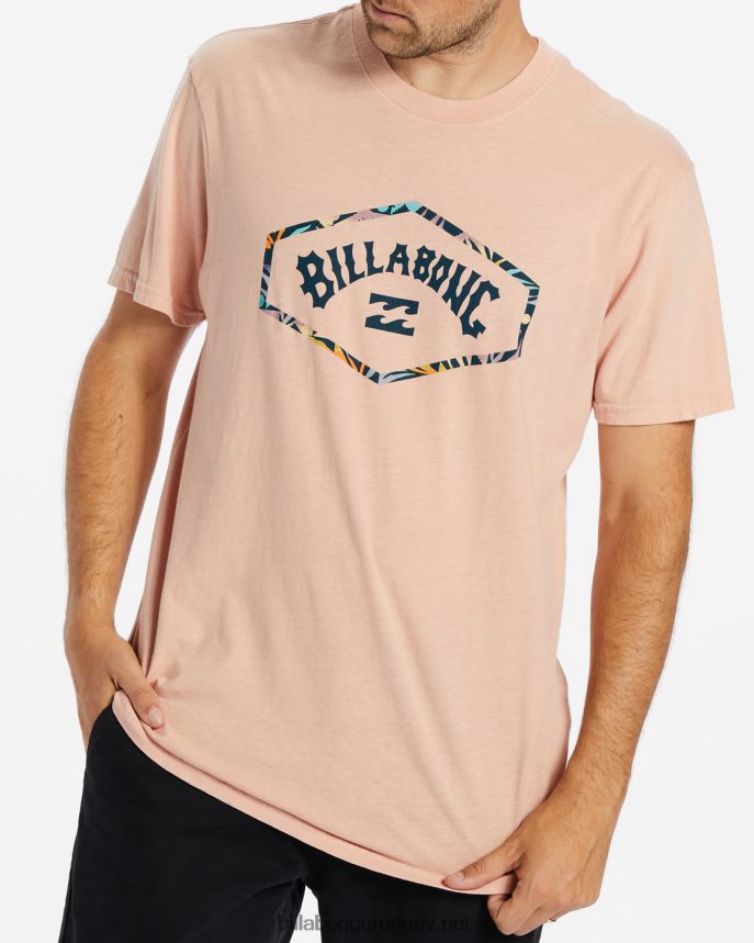 playera de manga corta con arco de salida hombres Rosa empolvado DR6844579 Billabong