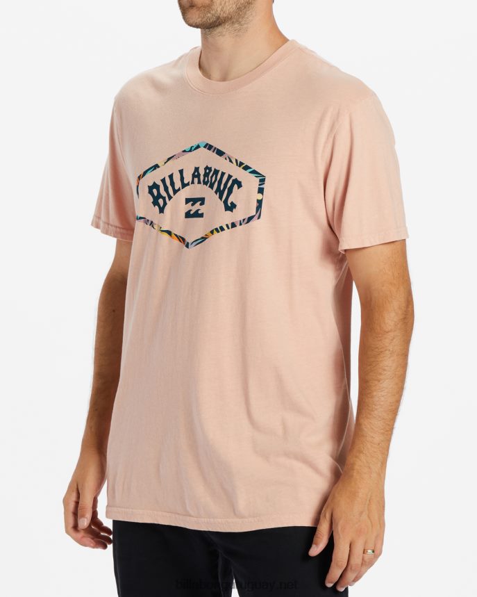 playera de manga corta con arco de salida hombres Rosa empolvado DR6844579 Billabong