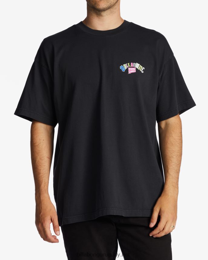 playera de manga corta con lavado de onda arch og hombres negro lavado DR6844350 Billabong