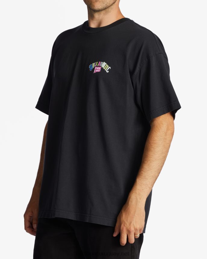 playera de manga corta con lavado de onda arch og hombres negro lavado DR6844350 Billabong