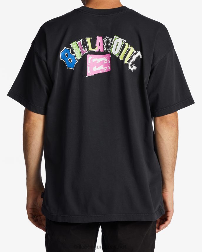 playera de manga corta con lavado de onda arch og hombres negro lavado DR6844350 Billabong
