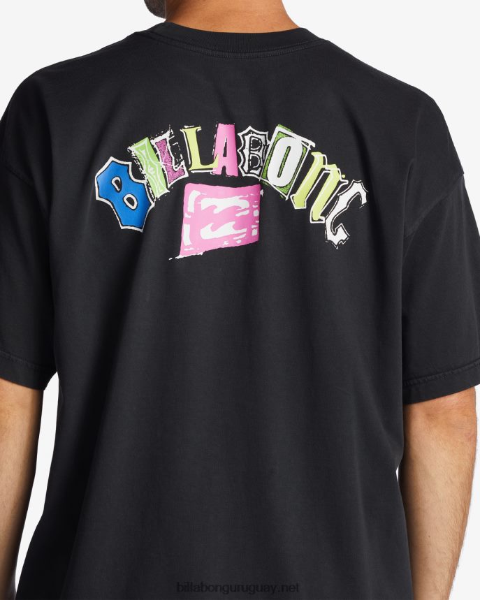 playera de manga corta con lavado de onda arch og hombres negro lavado DR6844350 Billabong