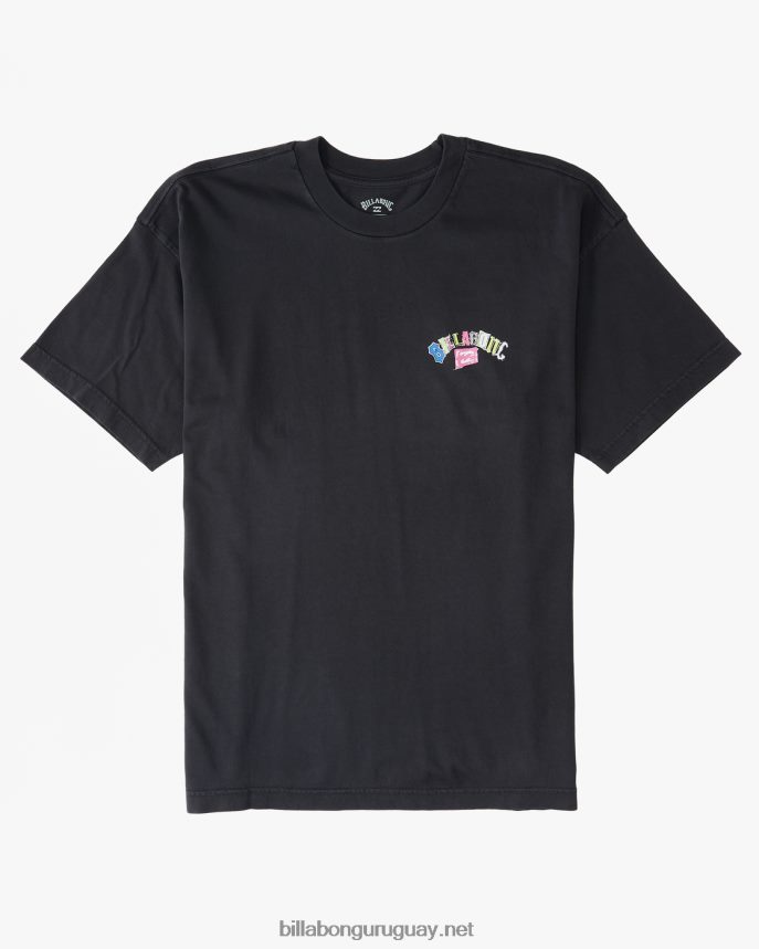 playera de manga corta con lavado de onda arch og hombres negro lavado DR6844350 Billabong