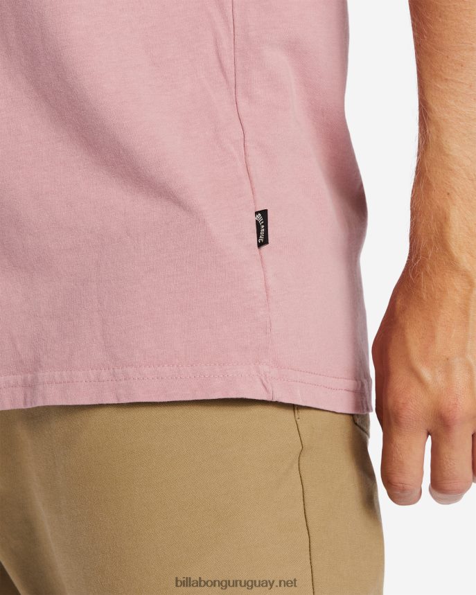 playera de manga corta con lavado ondulado hombres Rosa empolvado DR6844259 Billabong