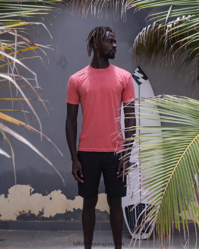 playera de manga corta con lavado ondulado hombres rosa descolorida DR6844292 Billabong