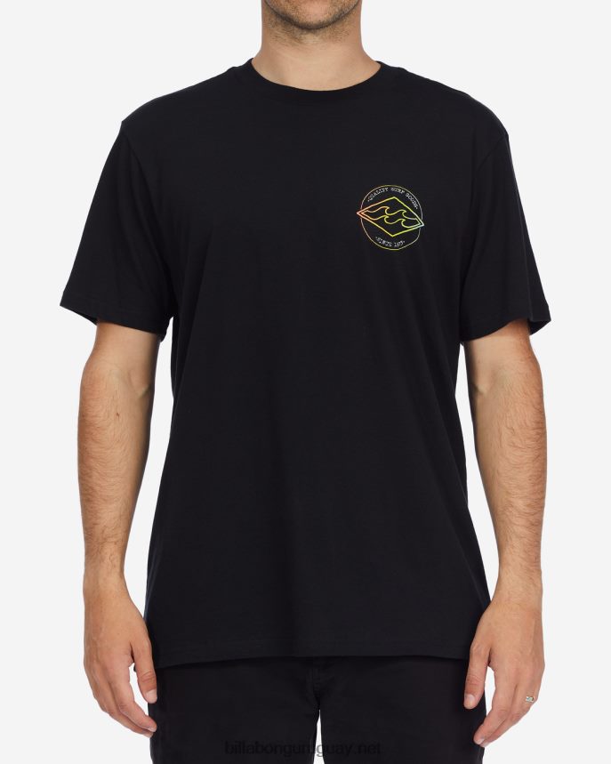playera de manga corta de diamante del rotor hombres negro DR6844631 Billabong