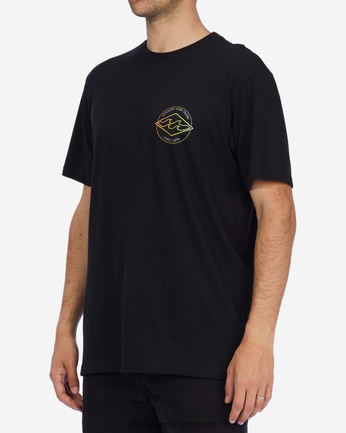 playera de manga corta de diamante del rotor hombres negro DR6844631 Billabong