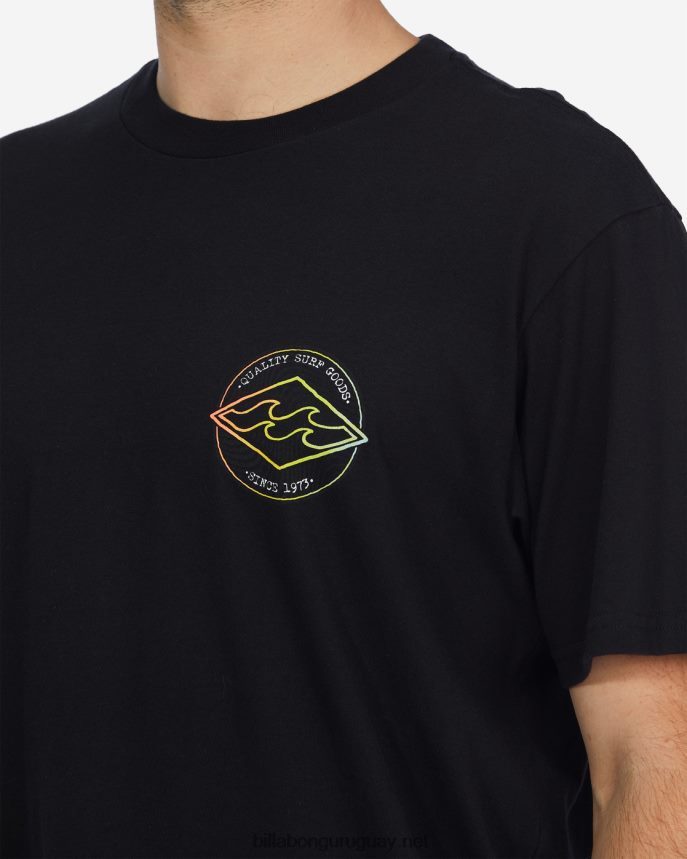 playera de manga corta de diamante del rotor hombres negro DR6844631 Billabong