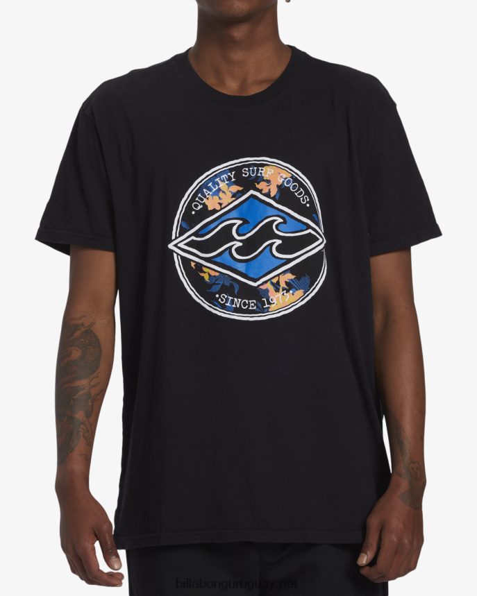 playera de manga corta de diamante del rotor hombres negro DR6844660 Billabong