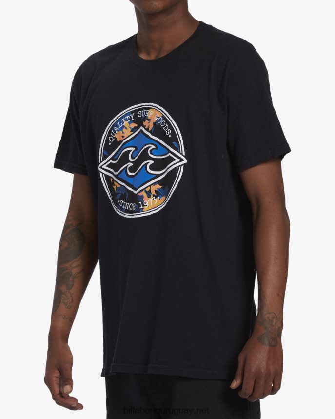 playera de manga corta de diamante del rotor hombres negro DR6844660 Billabong