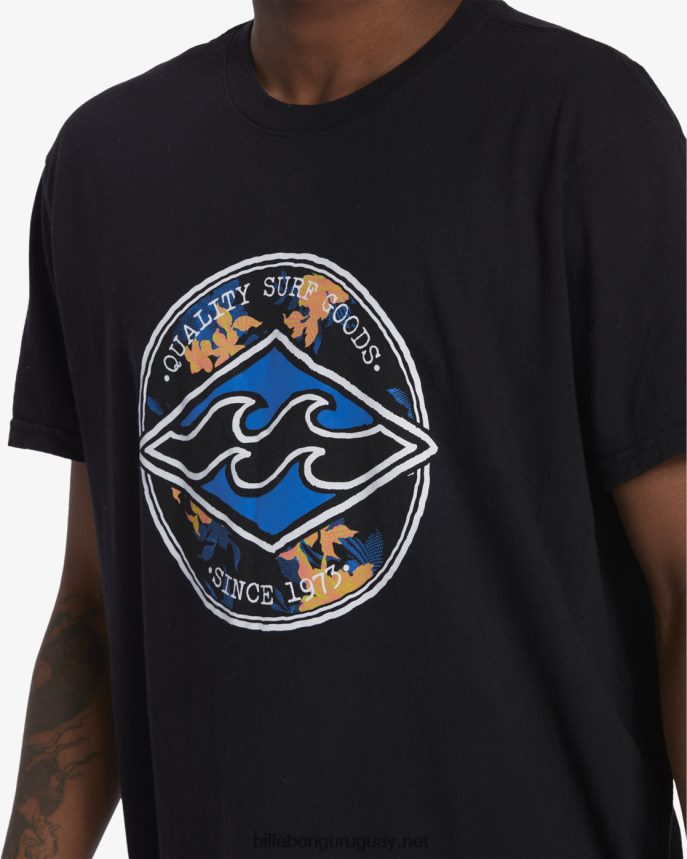 playera de manga corta de diamante del rotor hombres negro DR6844660 Billabong