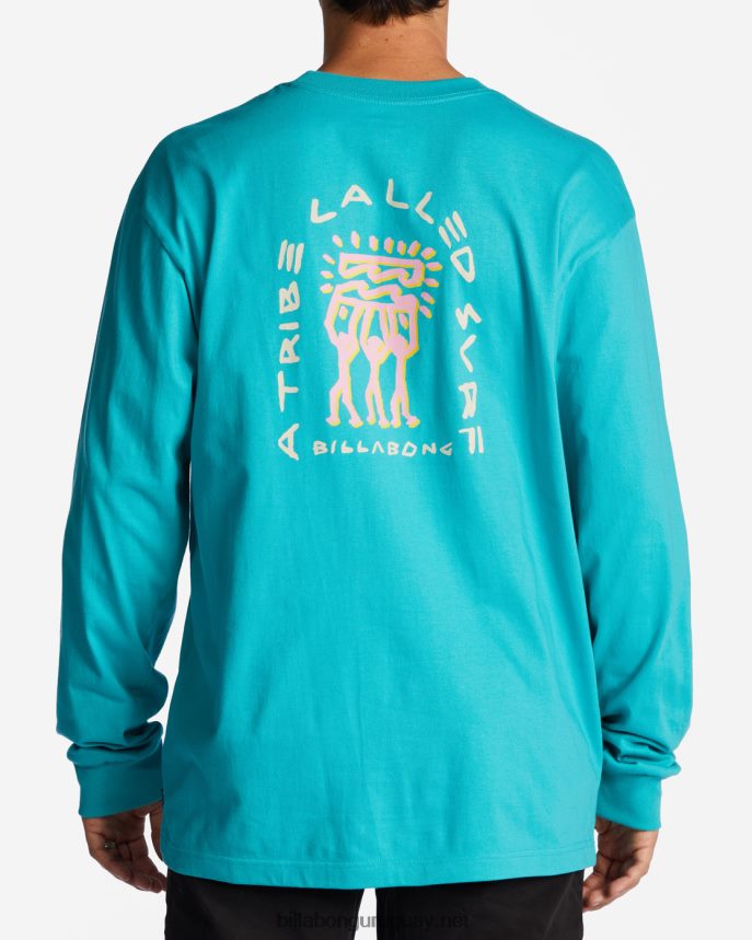 playera de manga larga con logo en contraste hombres menta oscura DR6844632 Billabong