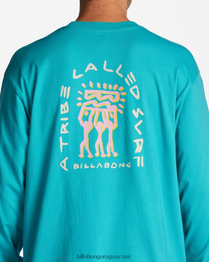 playera de manga larga con logo en contraste hombres menta oscura DR6844632 Billabong