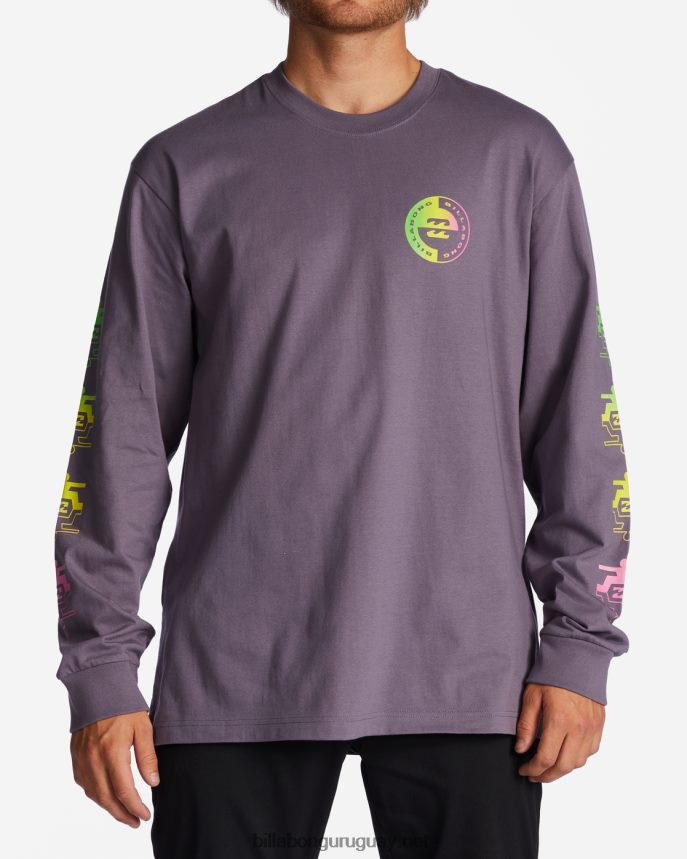 playera de manga larga con logo en contraste hombres neblina púrpura DR6844594 Billabong