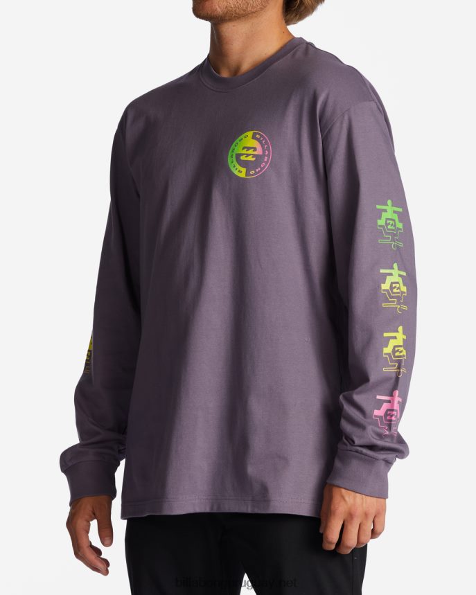 playera de manga larga con logo en contraste hombres neblina púrpura DR6844594 Billabong