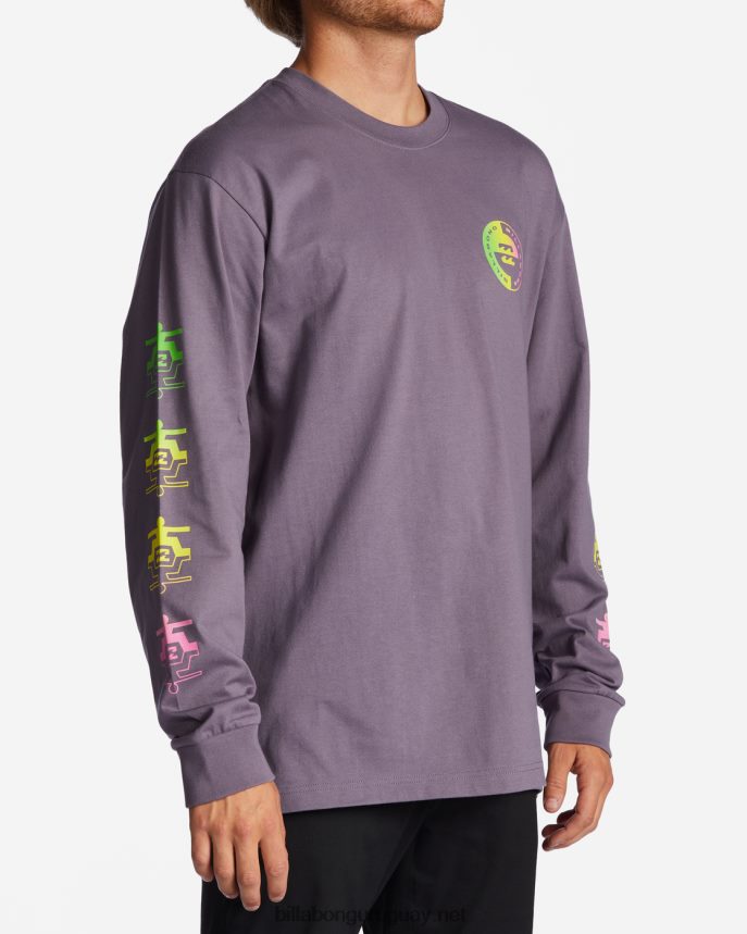 playera de manga larga con logo en contraste hombres neblina púrpura DR6844594 Billabong