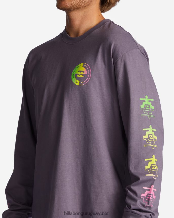 playera de manga larga con logo en contraste hombres neblina púrpura DR6844594 Billabong