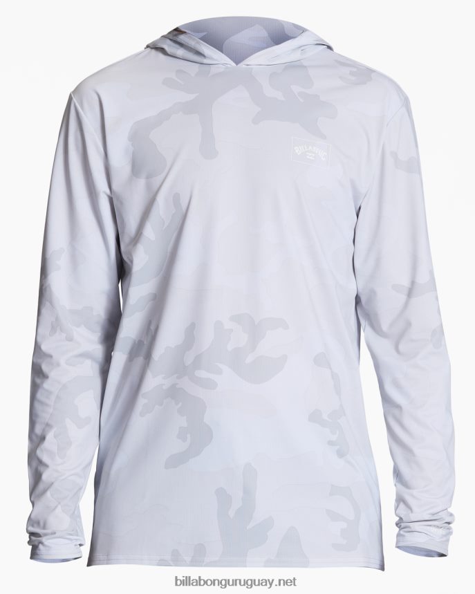 rashguard de manga larga con capucha y malla de arco upf 50 hombres camuflaje blanco DR6844445 Billabong