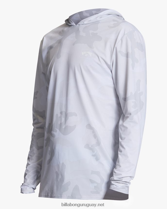 rashguard de manga larga con capucha y malla de arco upf 50 hombres camuflaje blanco DR6844445 Billabong