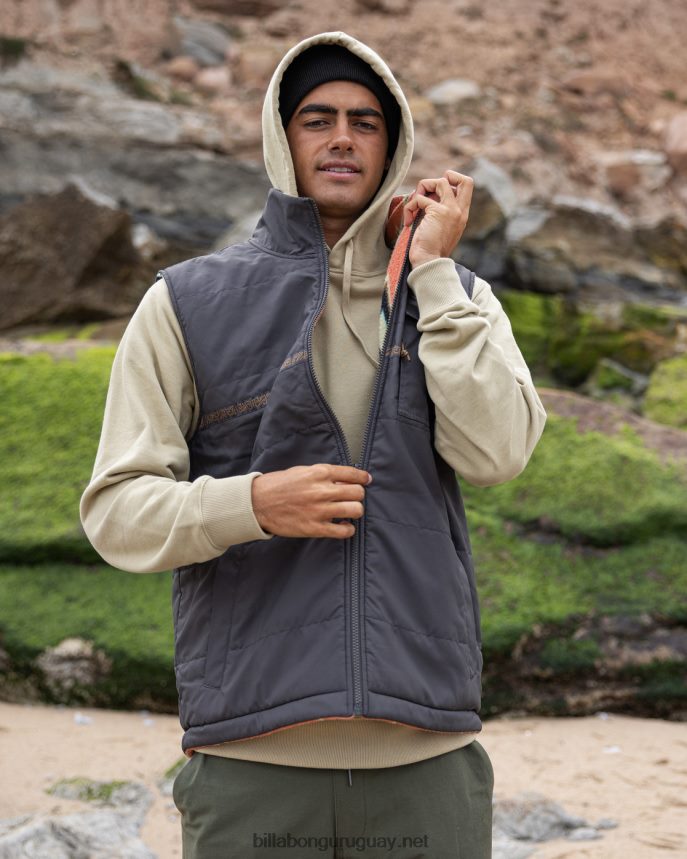 chaleco reversible con cremallera completa a/div trail hombres cuervo DR68442817 Billabong