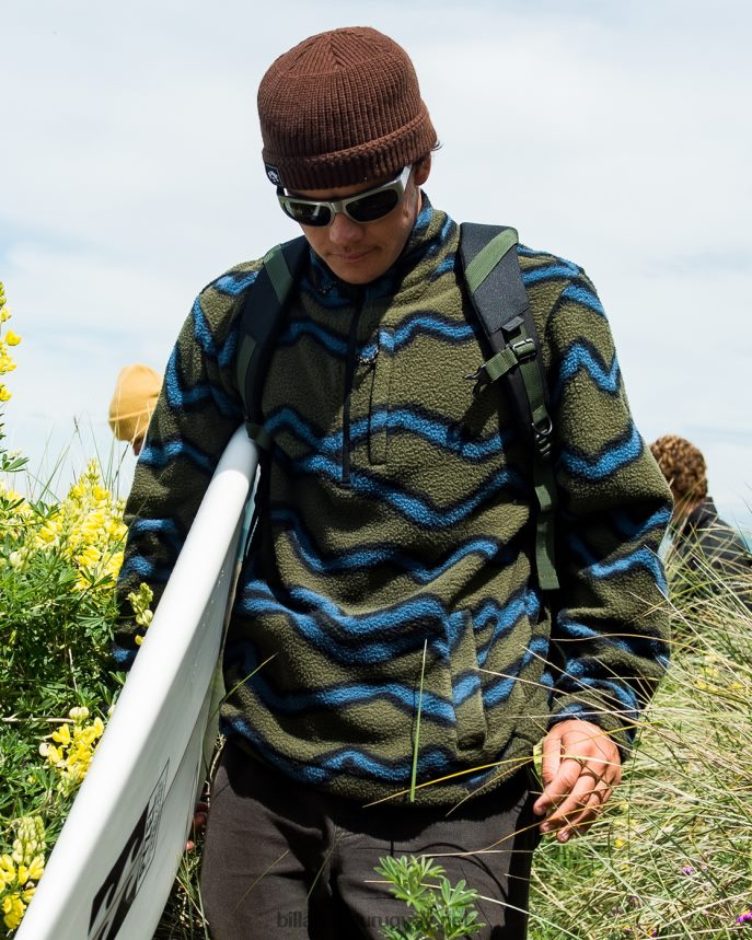 jersey con cuello simulado y media cremallera a/div border hombres militar DR6844481 Billabong