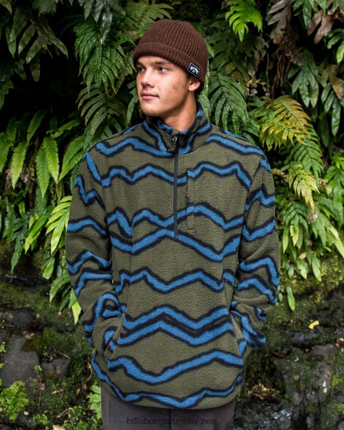 jersey con cuello simulado y media cremallera a/div border hombres militar DR6844481 Billabong
