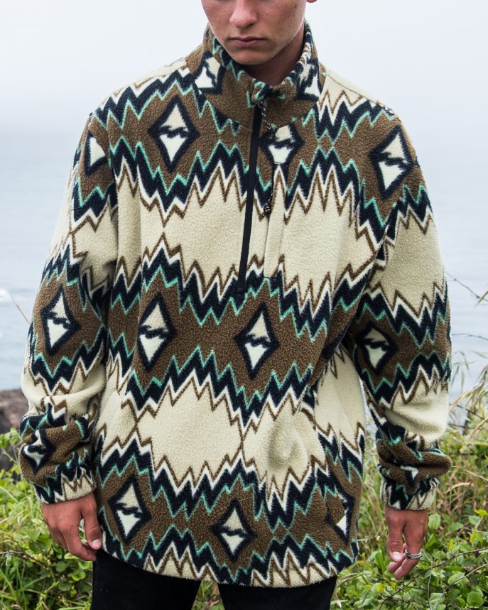jersey con cuello simulado y media cremallera a/div border hombres nutria DR6844495 Billabong