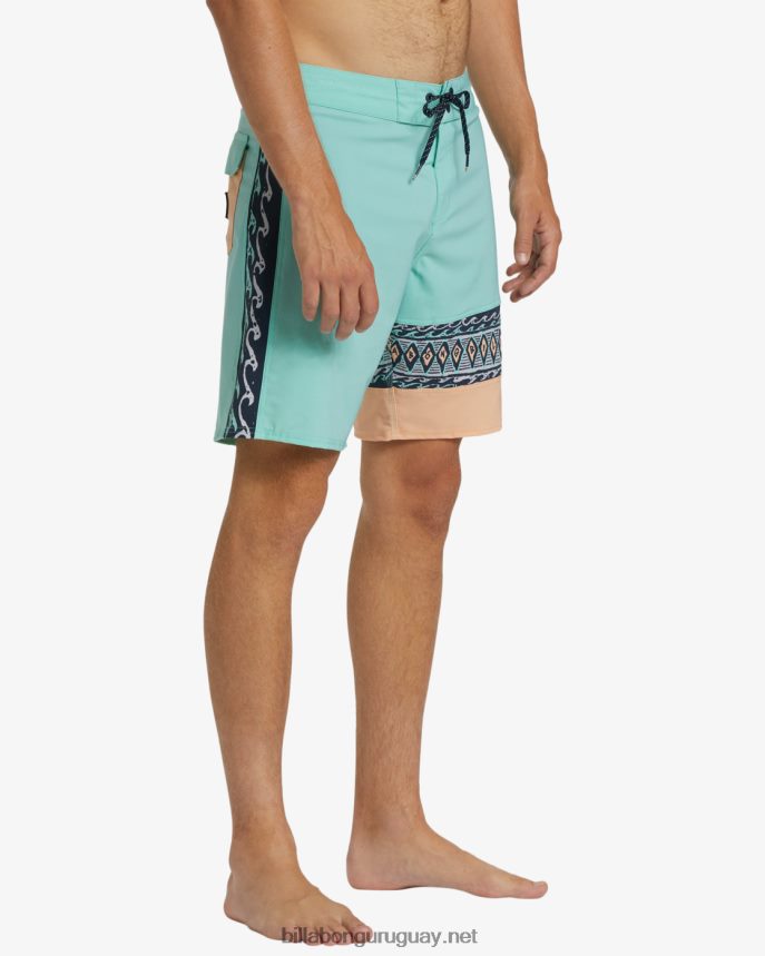 shorts de baño burleigh pro performance 19\'\' hombres menta DR684413 Billabong