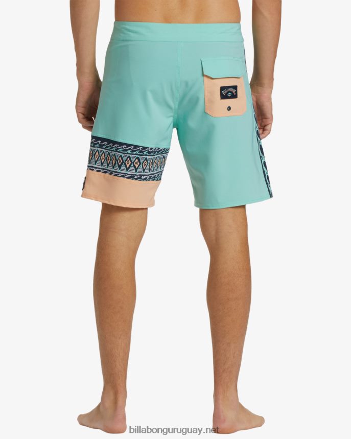shorts de baño burleigh pro performance 19\'\' hombres menta DR684413 Billabong