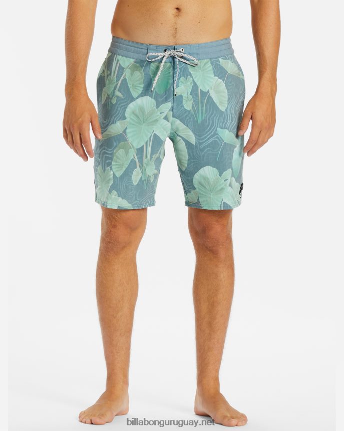 shorts de baño kamea kalo lo tide 19\'\' hombres azul acero DR6844122 Billabong