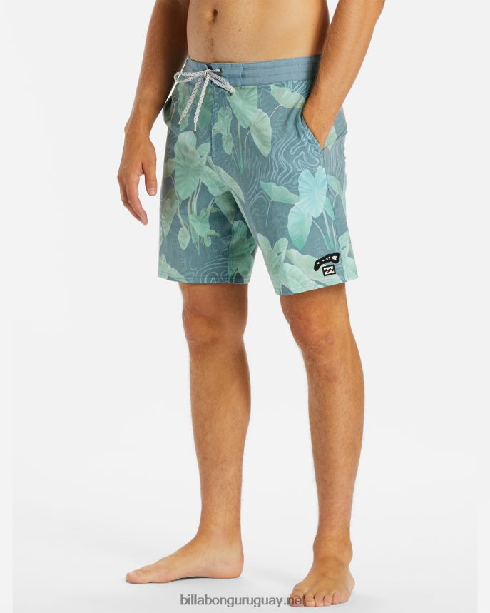 shorts de baño kamea kalo lo tide 19\'\' hombres azul acero DR6844122 Billabong