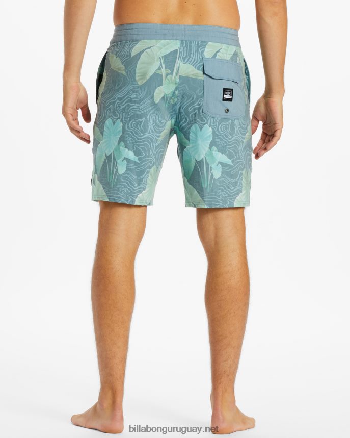 shorts de baño kamea kalo lo tide 19\'\' hombres azul acero DR6844122 Billabong