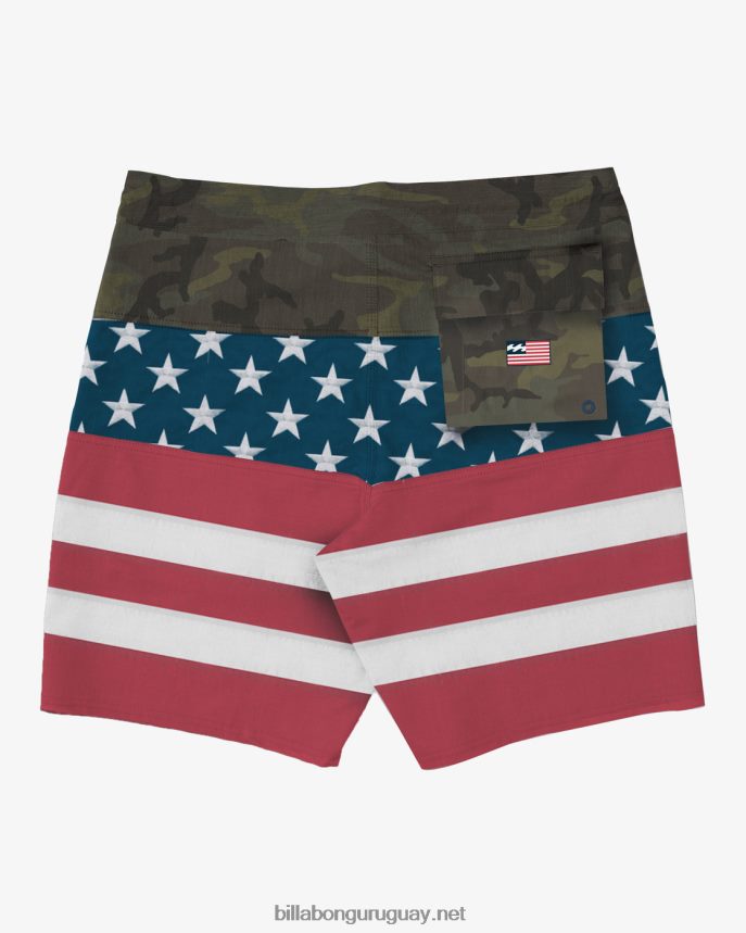 shorts de baño tribong lo tide con rayas y estrellas 19\'\' hombres rojo blanco azul DR684436 Billabong