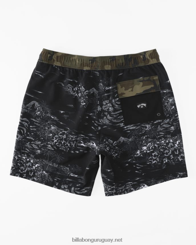 shorts de playa Sundays Layback 17\'\' hombres blanco negro DR6844178 Billabong