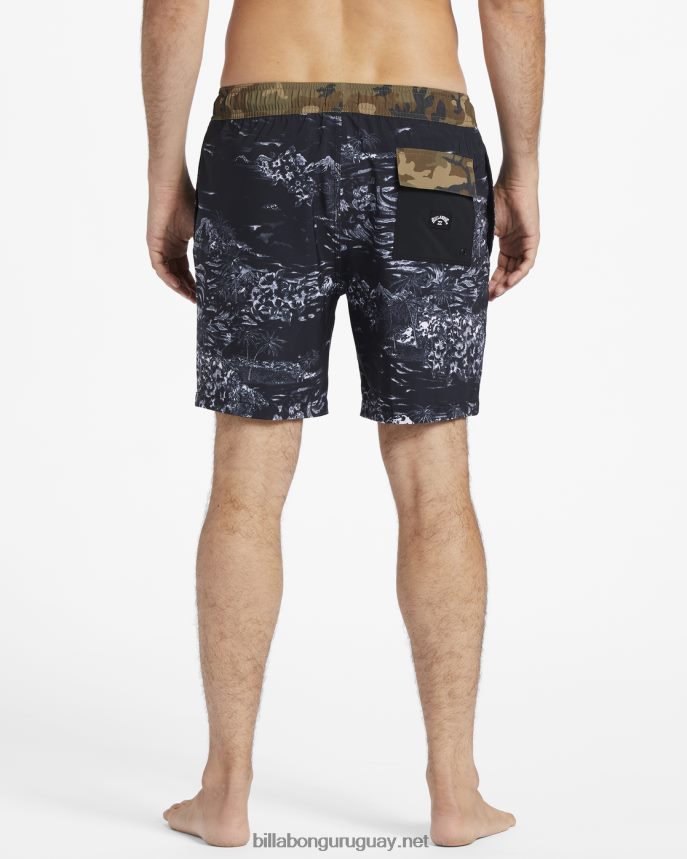 shorts de playa Sundays Layback 17\'\' hombres blanco negro DR6844178 Billabong