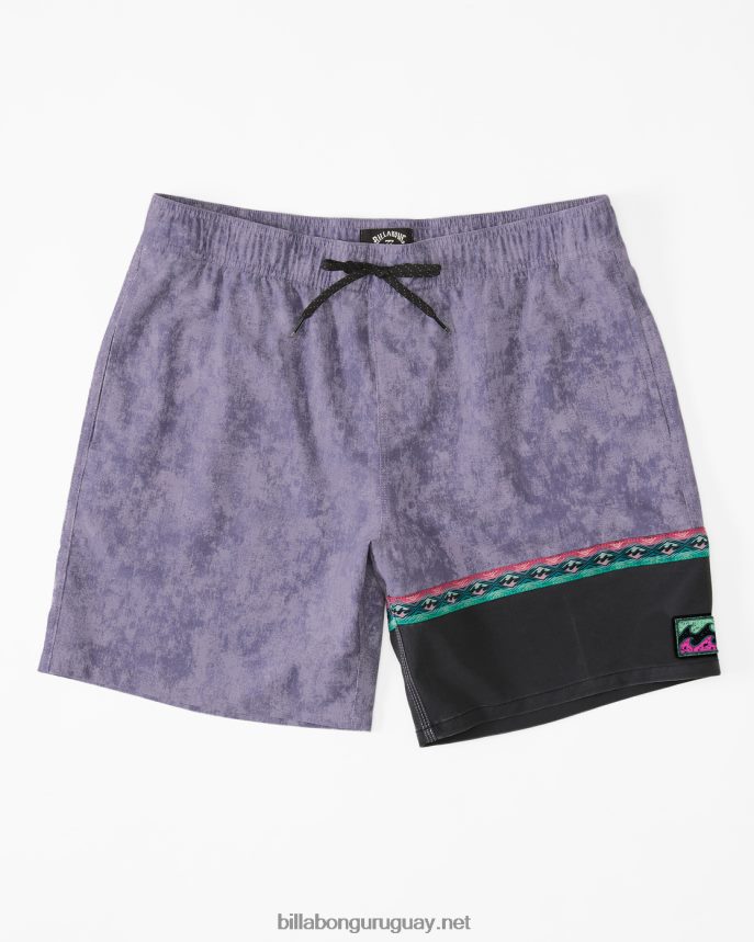 shorts de playa burleigh layback 17'' hombres neblina púrpura DR6844109 Billabong