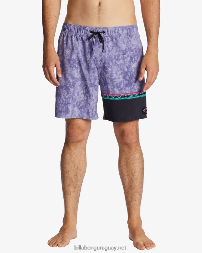 shorts de playa burleigh layback 17\'\' hombres neblina púrpura DR6844109 Billabong