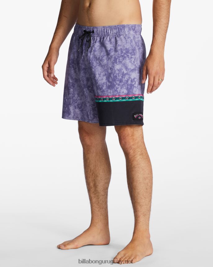 shorts de playa burleigh layback 17\'\' hombres neblina púrpura DR6844109 Billabong