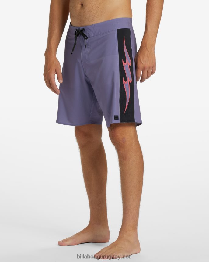 shorts de playa d bah airlite performance 19\'\' hombres neblina púrpura DR684419 Billabong