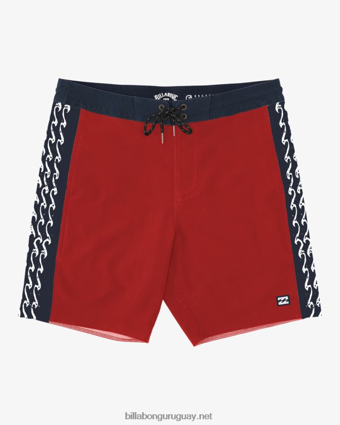 shorts de playa d bah lo tide 18'' hombres rojo DR684458 Billabong
