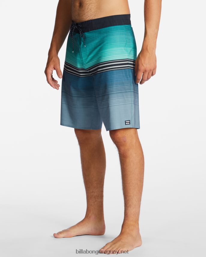 shorts de playa de 20\'\' All Day Heather Stripe Pro Performance hombres neblina azul DR6844153 Billabong