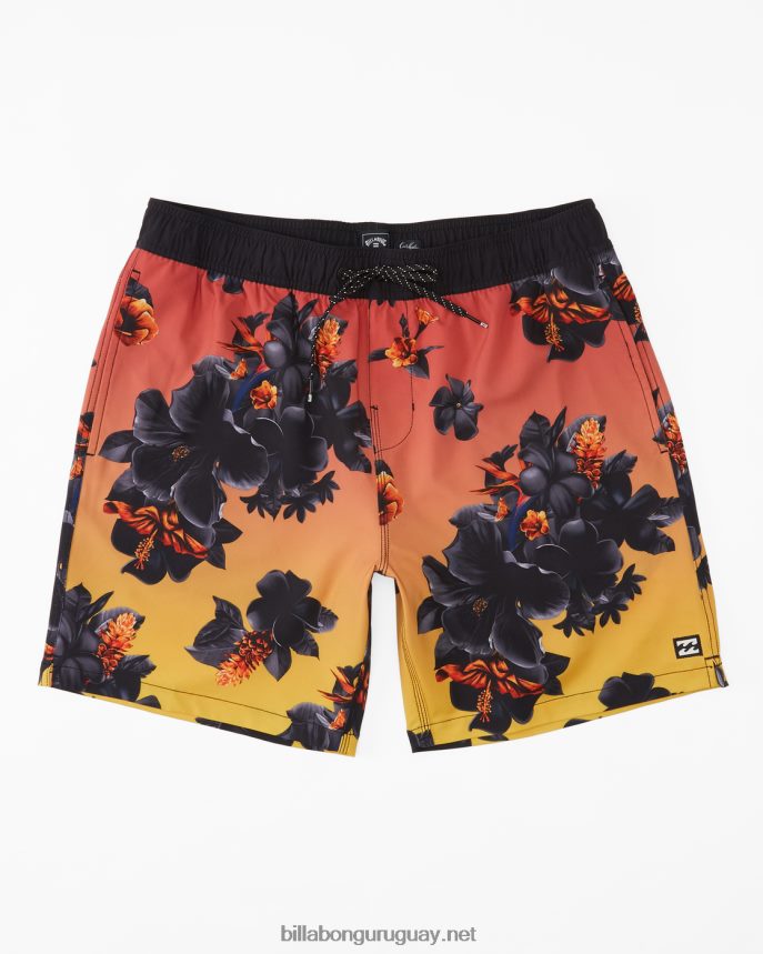 shorts de playa kamea lava floral layback 17'' hombres amanecer DR6844128 Billabong