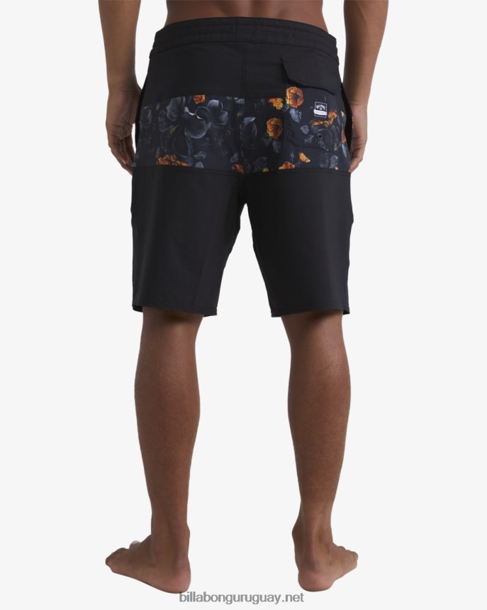 shorts de playa kamea lava floral tribong 18\'\' hombres negro DR6844126 Billabong