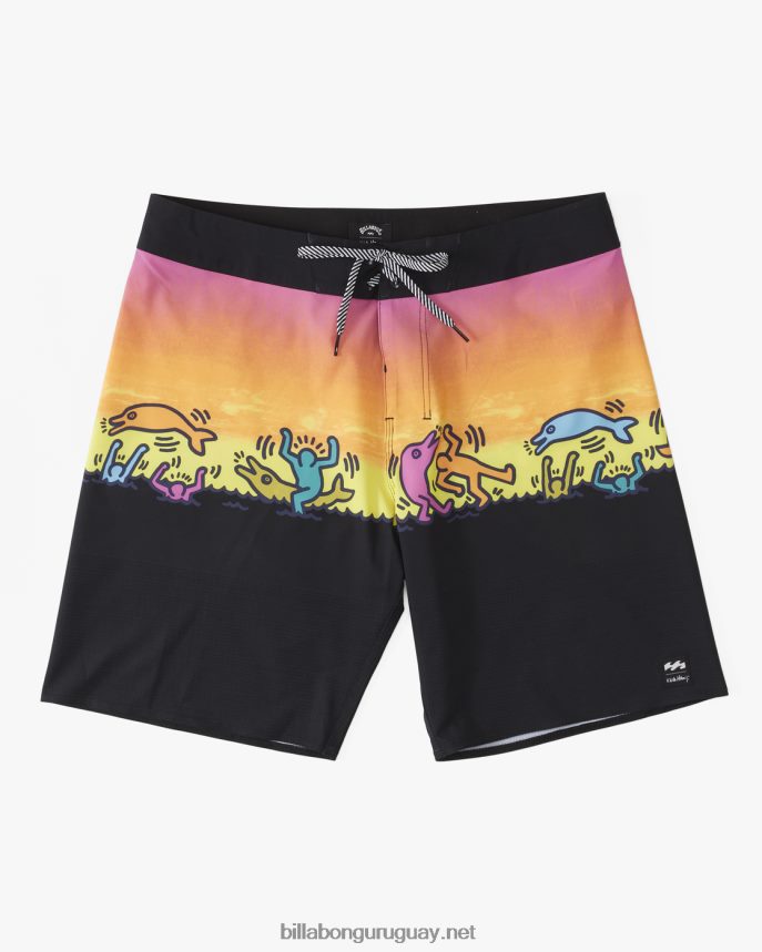 shorts de playa keith haring dolphin dance airlite performance 19'' hombres multi DR68441 Billabong