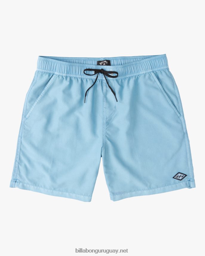 shorts de playa overdyed layback para todo el día 17'' hombres azul polvoriento DR684431 Billabong