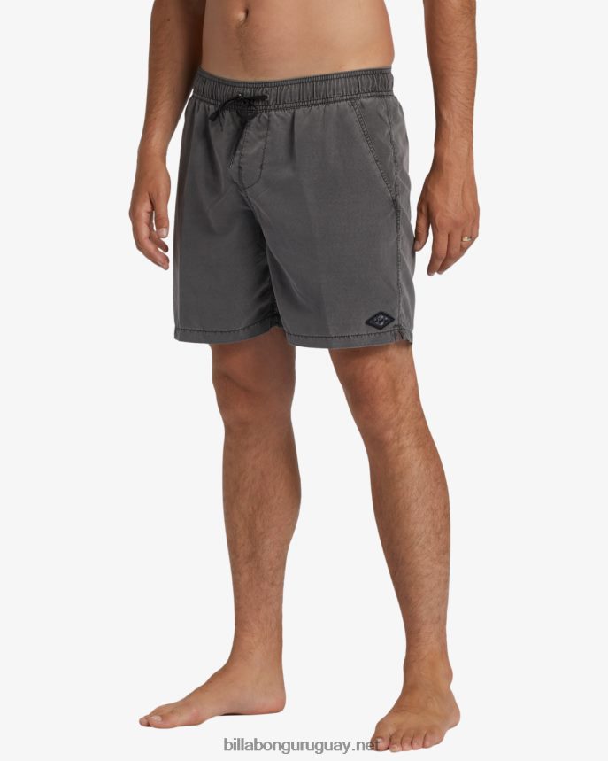 shorts de playa overdyed layback para todo el día 17\'\' hombres negro DR684427 Billabong