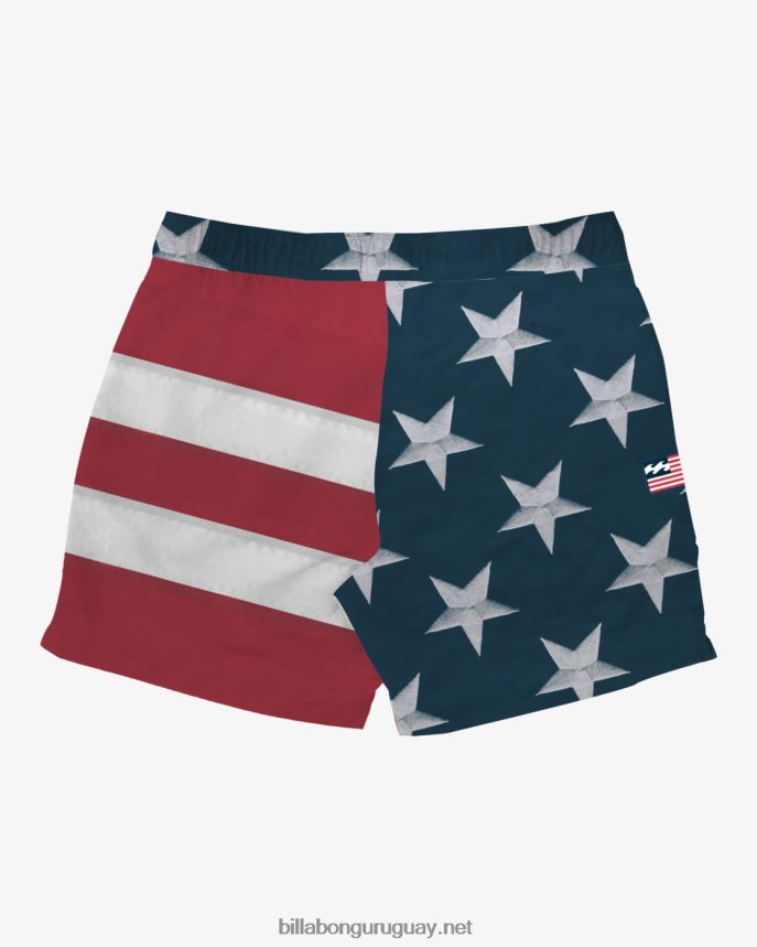 shorts de playa rex good times layback 17\'\' hombres rojo blanco azul DR684447 Billabong